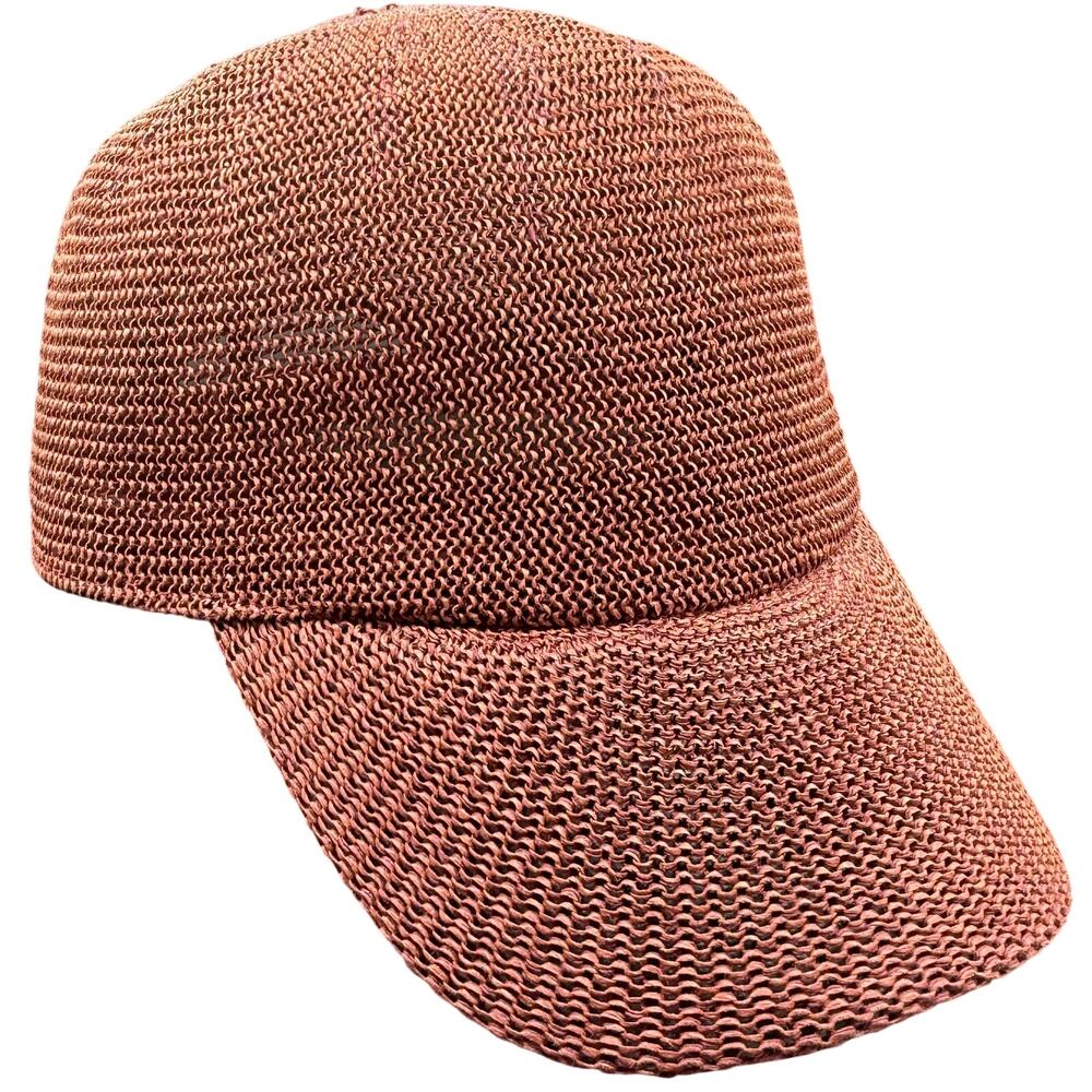 🧢 Wyeth Woven Baseball Cap Brown Textured Boho Minimalist Hat One size